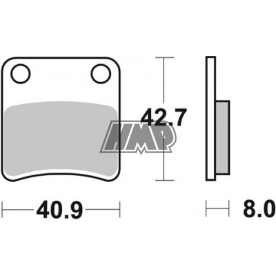 Pastilhas travão HONDA CRM 50 / GP / HSC / SR / SZ / ZX / SYM / DAELIM BONITA / GZ / SJ / BS VILLA / CAGIVA CITY / GARELLY PANTHER / 115HF - SBS